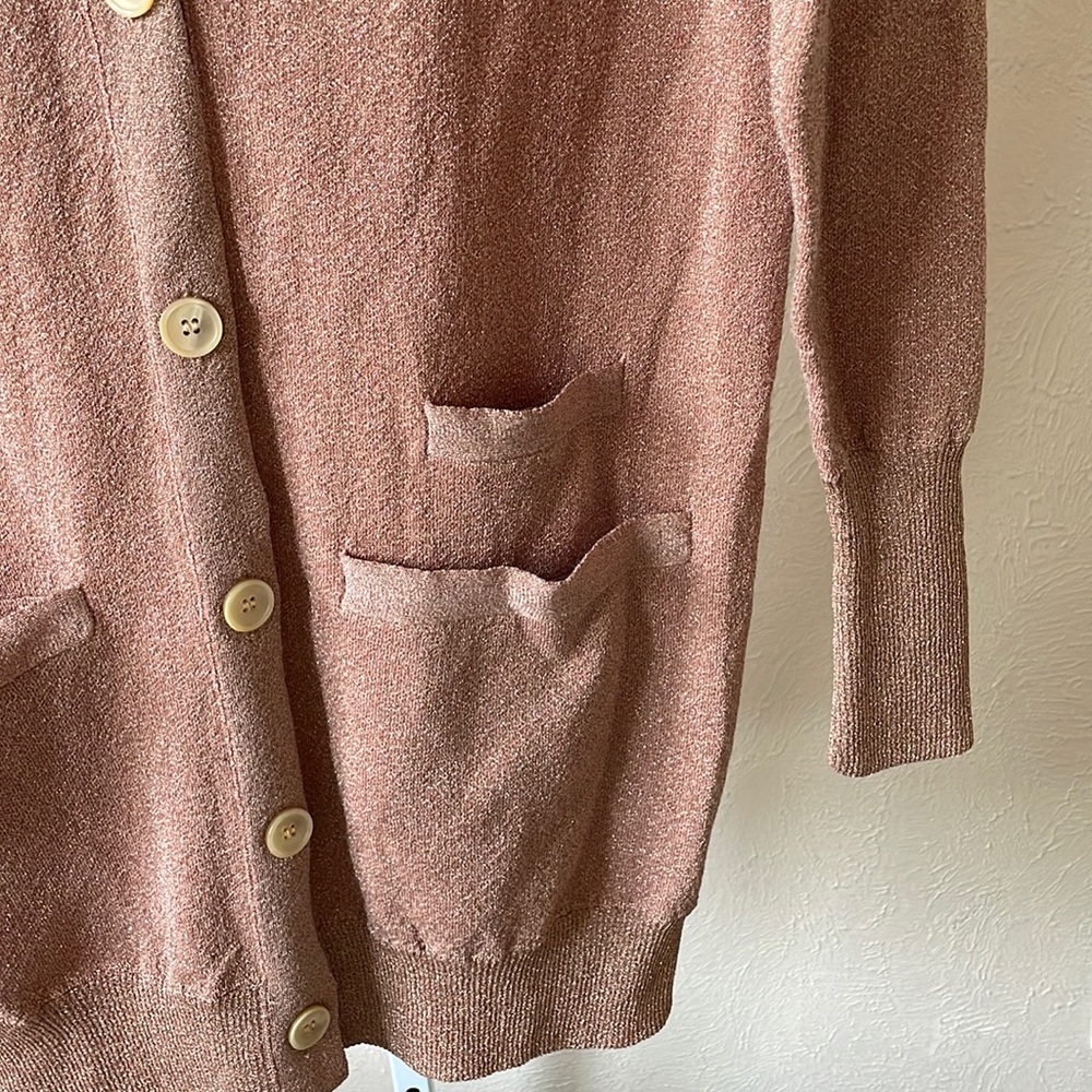 J.Crew Collection pretty rose double knit lurex cardigan - Picture 7 of 16